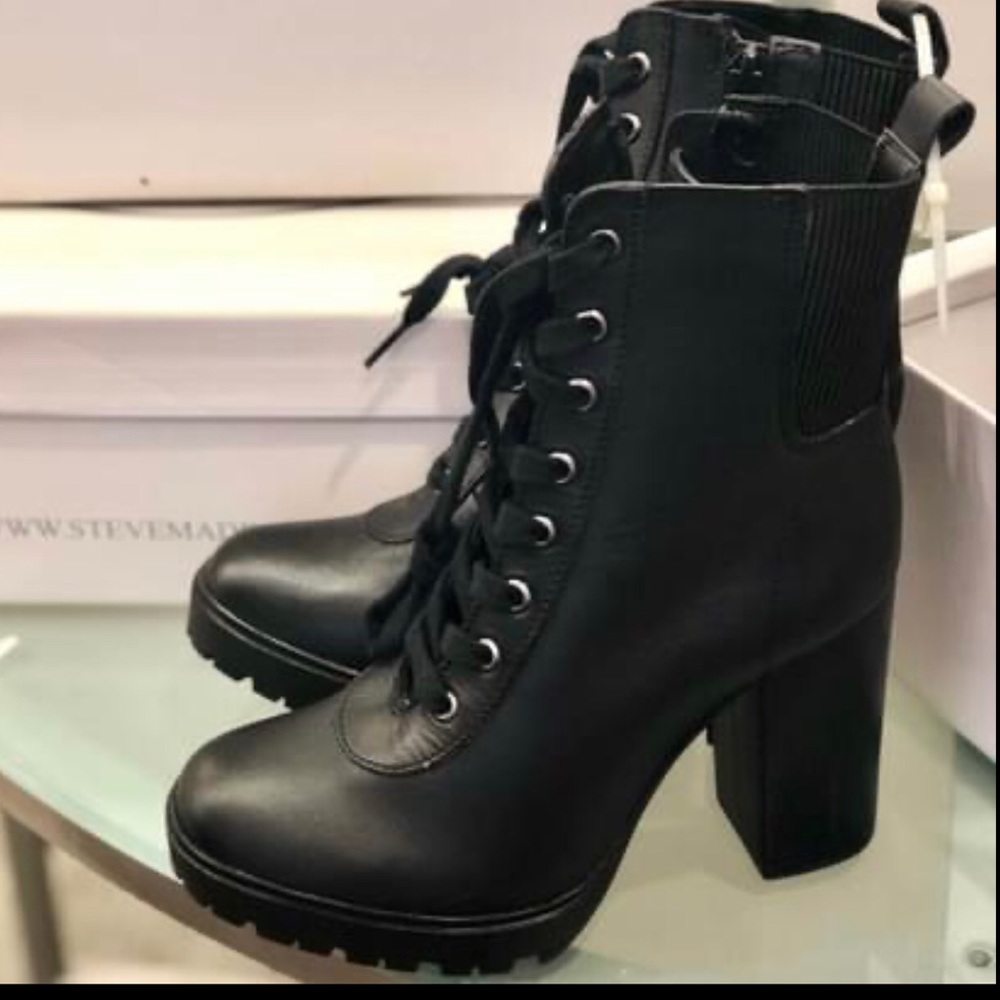 STEVE MADDEN LATCH BOOTS 8.5M BLACK